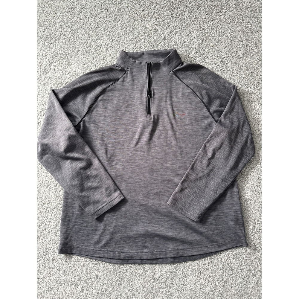 Greg Norman Sweatshirt Mens Large Grey Black Heather‎ Quarter Zip Pullover Golf